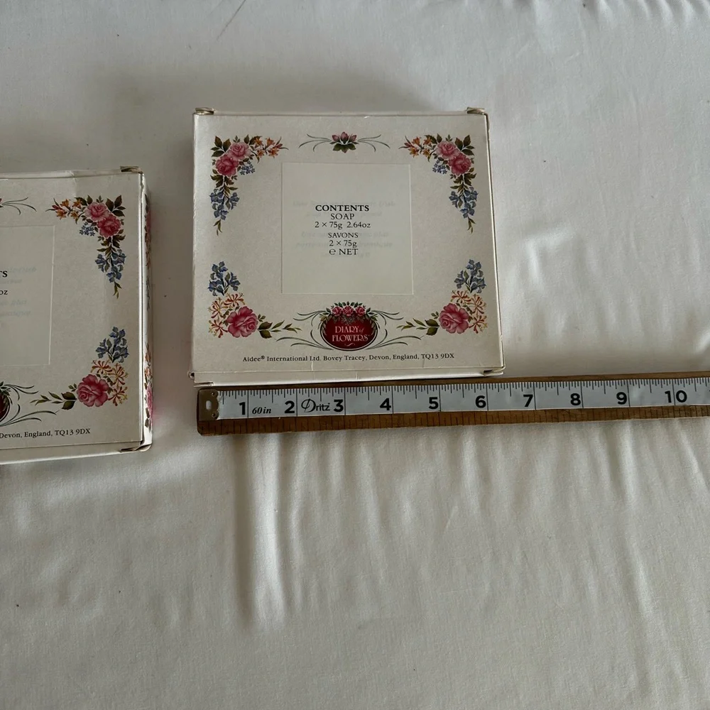 Vintage Diary of Flowers Set of 2 Soap boxes